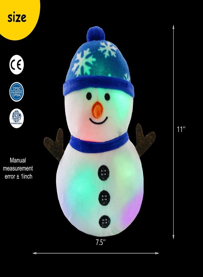 BSTAOFY LED Musical Snowman Christmas Stuffed Animal Light up Plush Toy Soft Adorable Singing Animate Pals for Kids, 11'' (Snowman) - Image 2